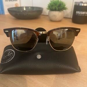 Ray-Ban Clubmaster Sunglasses with Brown Lenses